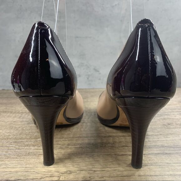 Cole Haan~”NAMI” Air Pump~Beige/Brown Patent Toe & Heel Shoes~Size 8.5 B - Picture 4 of 9